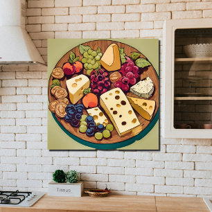 retro cheese plate poster