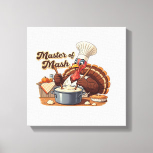 Retro Chef Turkey Thanksgiving Classic T-Shirt.png Canvas Print