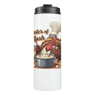 Retro Chef Turkey Thanksgiving Oversized T-Shirt Thermal Tumbler