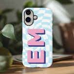 Retro Chequerboard Aesthetic Monogram iPhone 16 Case<br><div class="desc">Enhance your iPhone 16 Pro Max with this bold, personalised case featuring a trendy chequerboard pattern. With the option to add two initials—your first and last name—it’s designed to give your device a personal touch while making a strong style statement. The chequerboard design brings a modern, playful feel, making your...</div>