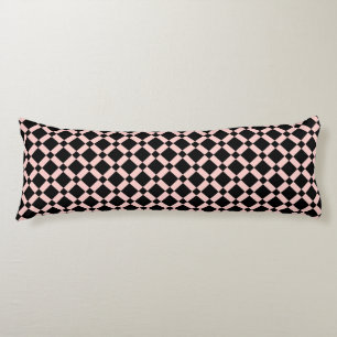 Retro Chequerboard, Black & Pink Body Cushion