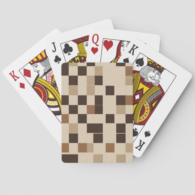 Retro Chequerboard Grid Playing Card Design (Back)