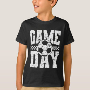 Retro Chequered Game Day Soccer Sport Lover T-Shirt