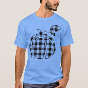 Retro Chequered pumpkin graphic Fall Autumn Womens T-Shirt