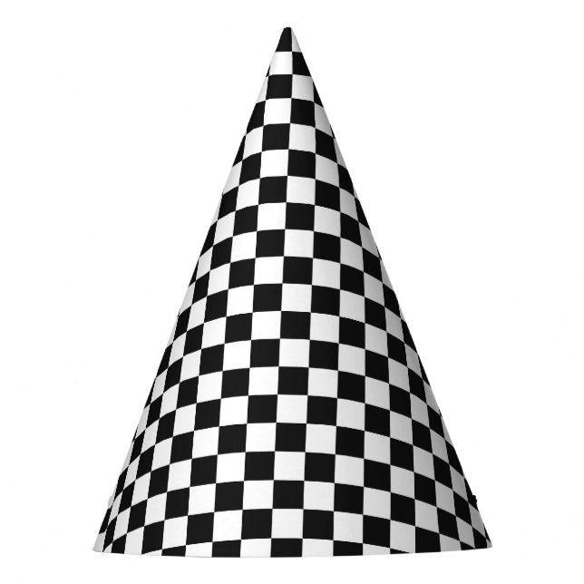 Retro Chequered Two Cool Birthday Party Hat (Front)