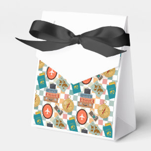 Retro Chequered Vacation Travel Themed Favour Box