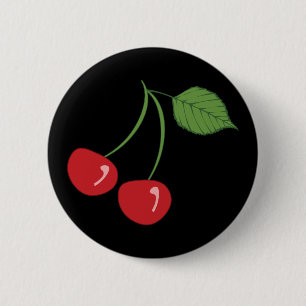 Retro Cherries 6 Cm Round Badge