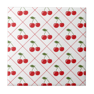 Retro Cherry Argyle Tile