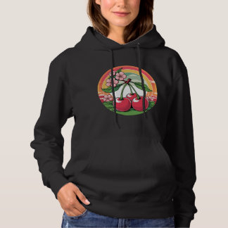 Retro Cherry Blossoms Hoodie