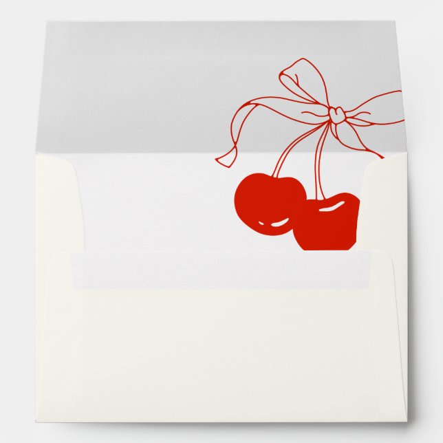 Retro Cherry Bridal Shower Envelope (Back (Bottom))