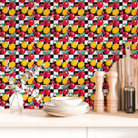Retro Cherry Lemon Chequered