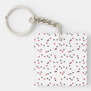 Retro Cherry Pop Mid-Century Dots Key Ring