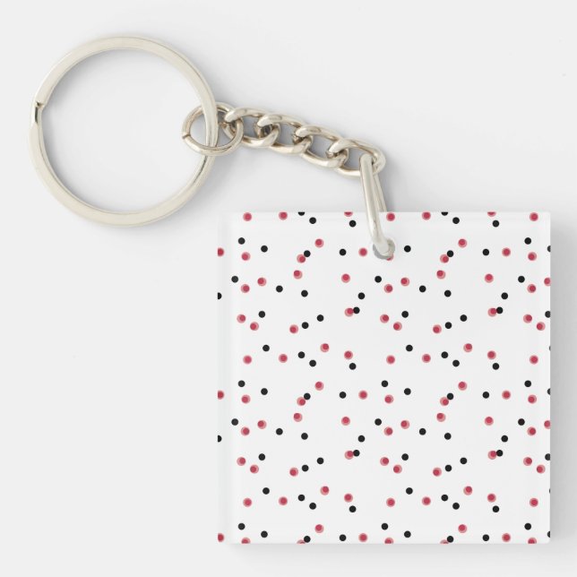 Retro Cherry Pop Mid-Century Dots   Key Ring (Front)