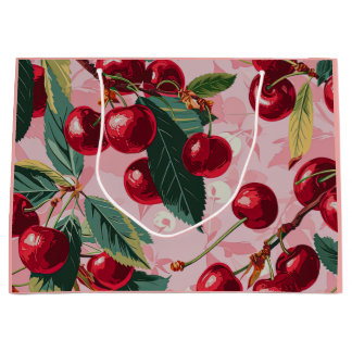 Retro Cherry Pop Pink Large Gift Bag
