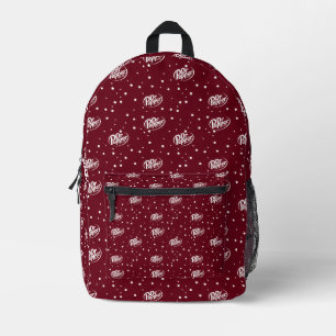 Retro Cherry Soda Pattern Burgundy Red Polka Dot Printed Backpack