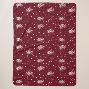 Retro Cherry Soda Pattern Burgundy Red Polka Dot Sherpa Blanket