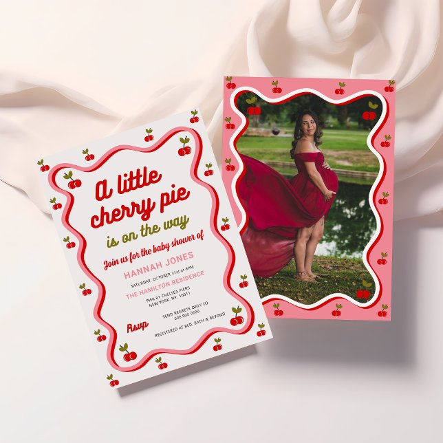 Retro Cherry Valentine Baby Shower Invitation (Creator Uploaded)
