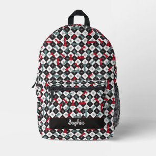 Retro Chess Board Printed Backpack