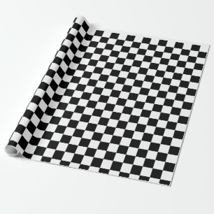 Retro Chess Chequered Pattern 1960s Wrapping Paper