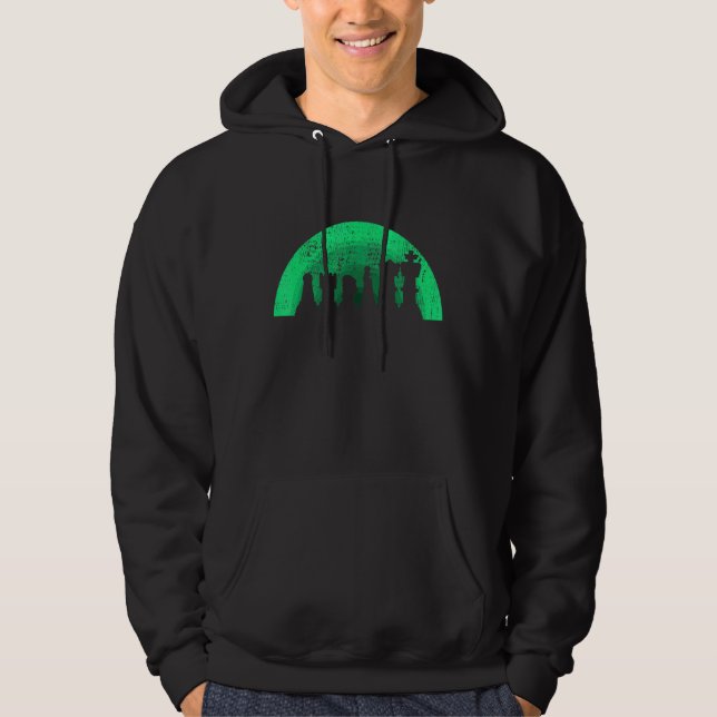 Retro Chess Pieces Chess Player 2 Hoodie (Front)