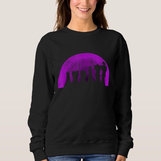 Retro Chess Pieces Chess Player 6 Sweatshirt (Front)