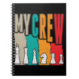 Retro Chess Pieces Cool Board game Crew Notebook