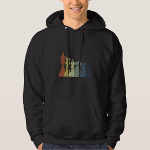 Retro Chess Set Sports Player Coach Graphic Hoodie