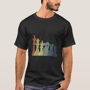 Retro Chess Set Sports Player Coach Graphic T-Shirt