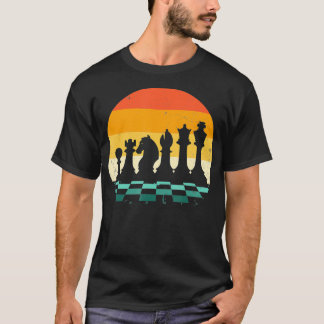 Retro Chess  Vintage Sunset Chess Player  T-Shirt