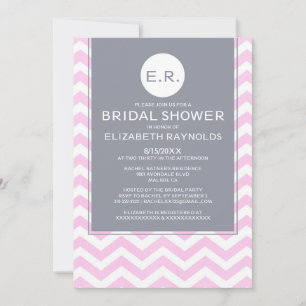 Retro Chevron Bridal Shower Invitations