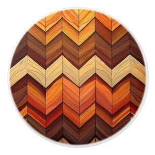 Retro Chevron  Ceramic Knob