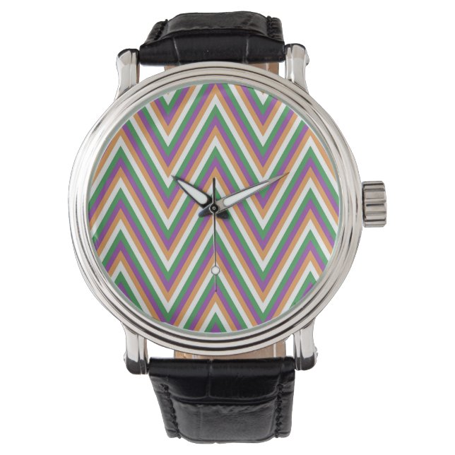 Retro Chevron Pattern Cool Watch (Front)