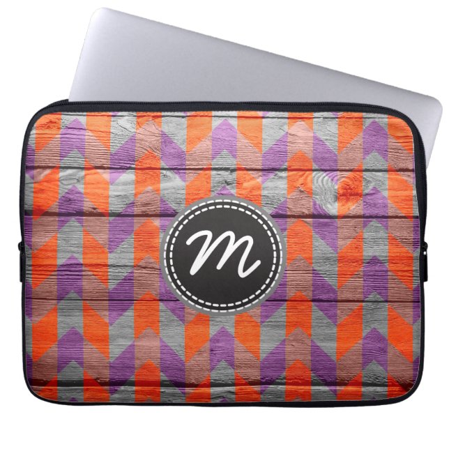 Retro chevron pattern zigzag #17 laptop sleeve (Front)