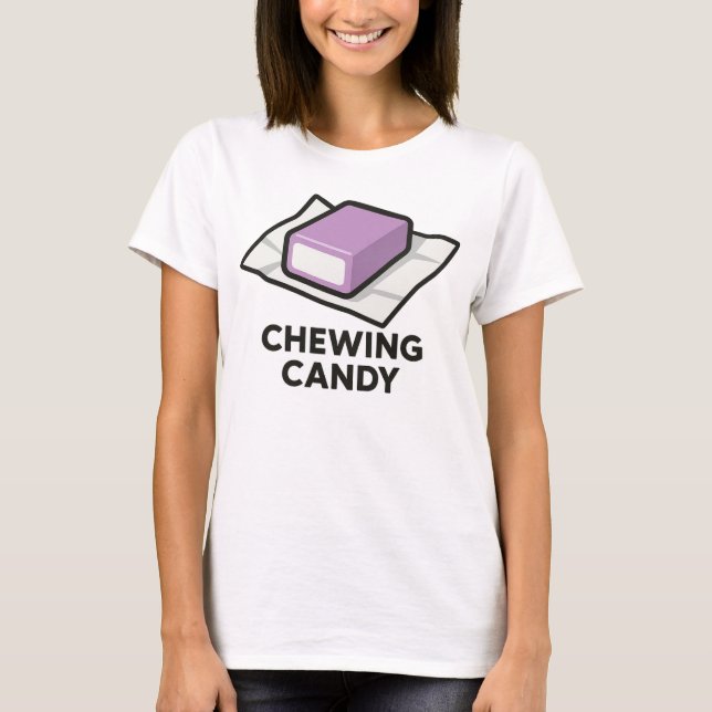 Retro Chewing Candy Illustration T-Shirt (Front)