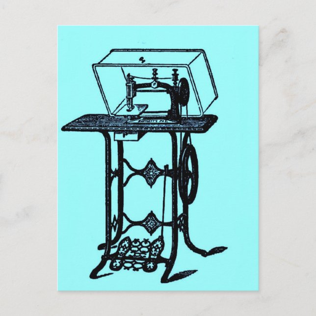 Retro Chic Antique Sewing Machine design Postcard (Front)