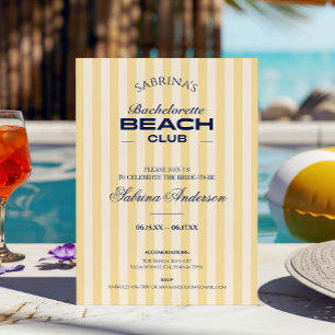 Retro Chic Beach Club Bachelorette weekend Invitation