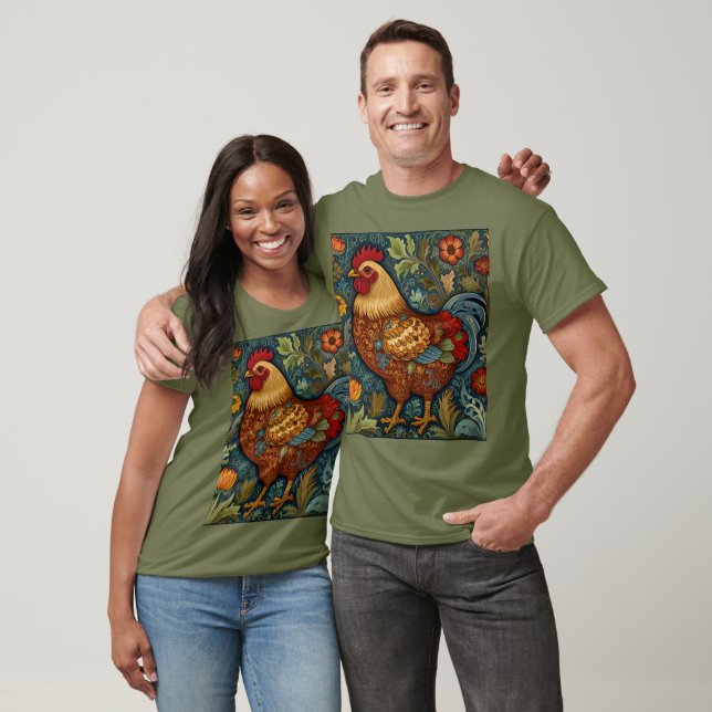 Retro chic boho chicken rooster  T-Shirt (Unisex)