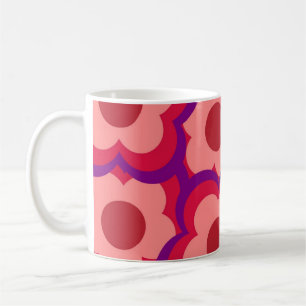 Retro Chic Bold Red Purple Floral Funky Y2K Coffee Mug