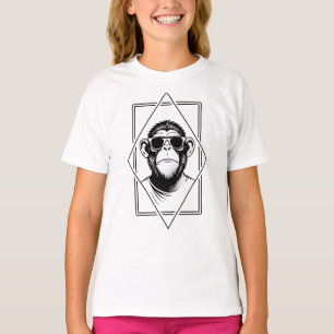 Retro-Chic Chimp Diamond – Geometry Meets Attitude T-Shirt