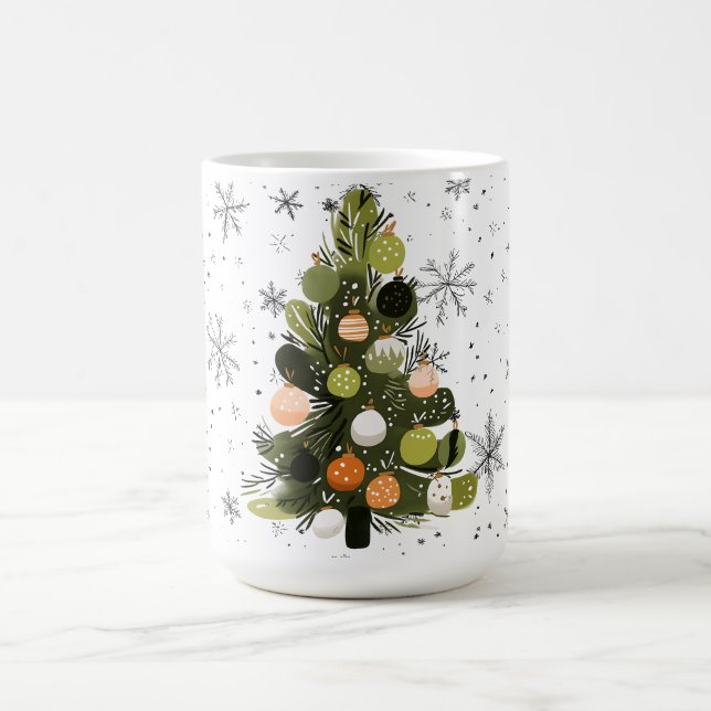 🎄 Retro-Chic Christmas Tree Mug ☕⭐ (Center)