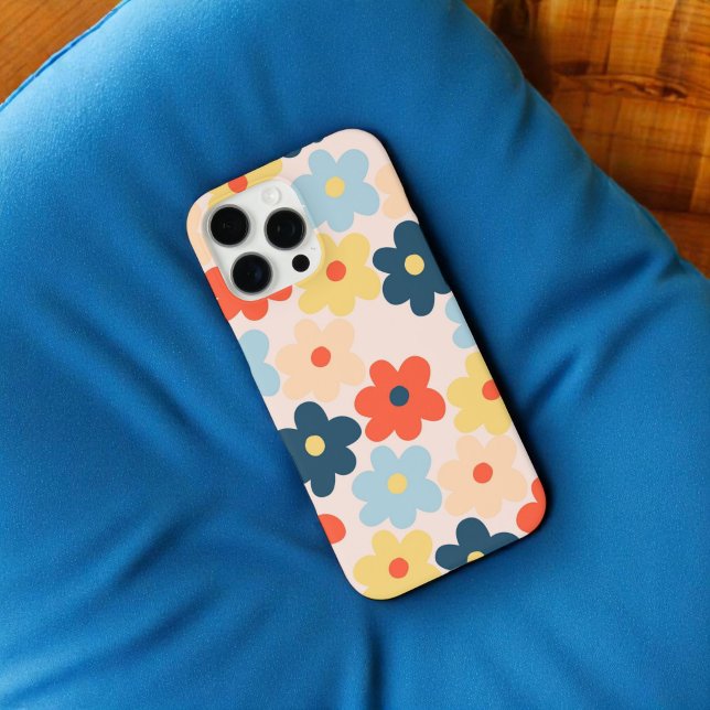 Retro Chic Colourful Floral Pattern Whimsical  Case-Mate iPhone Case (Creator Uploaded)