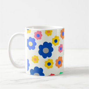 Retro Chic Colourful Floral Vibrant Y2K Coffee Mug