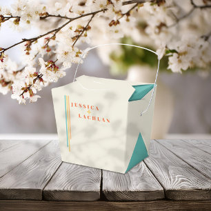 Retro Chic Design with Colorful Stripes Wedding Favour Box