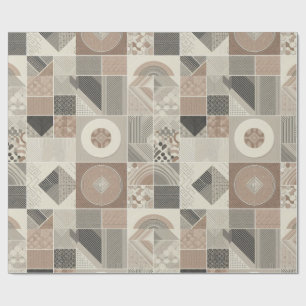 Retro Chic Geometric Elegant Tribal Pattern Wrapping Paper