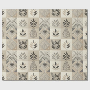 Retro Chic Geometric Elegant Tribal Pattern  Wrapping Paper