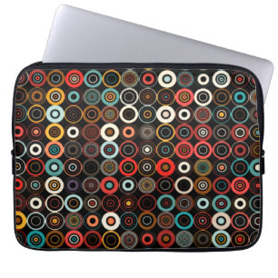 Retro Chic Laptop Sleeve: Boho Circles in Style Sleeve