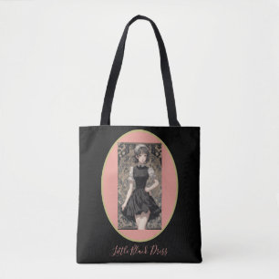 Retro Chic LBD Little Black Dress Anime Tote Bag