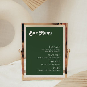 Retro Chic Modern Bar Menu Photo Print