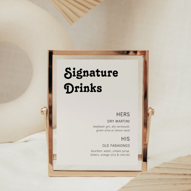 Retro Chic Modern Signature Drinks Photo Print (Creator Uploaded)