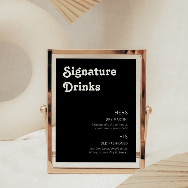 Retro Chic Modern Signature Drinks Photo Print (Creator Uploaded)